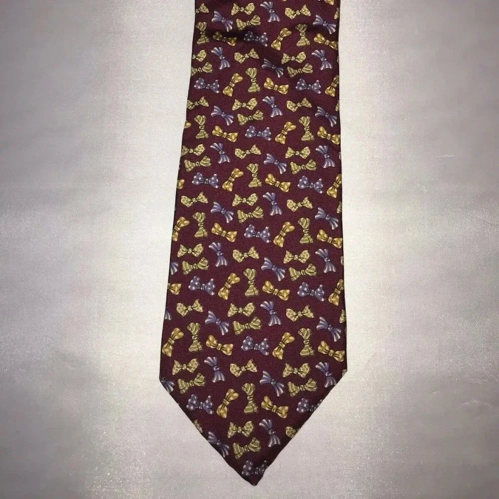 Christian Dior Red Bow Ties Pattern Theme Vintage